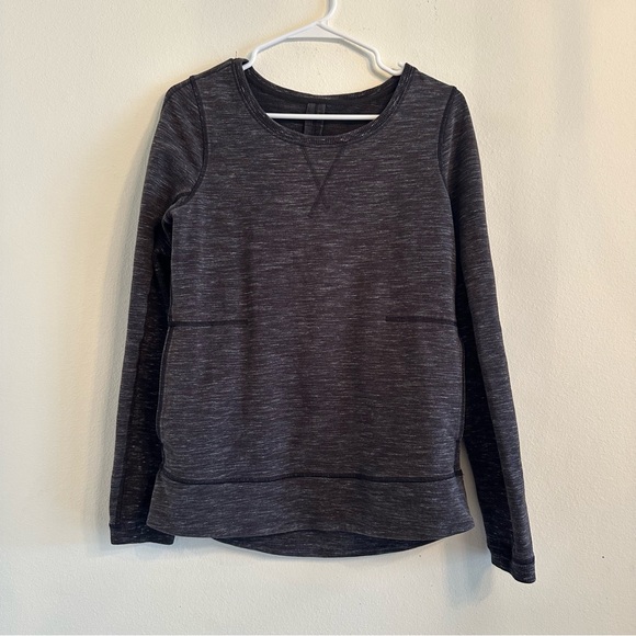 lululemon athletica Tops - Lululemon Black Heathered Long Sleeve Sweatshirt